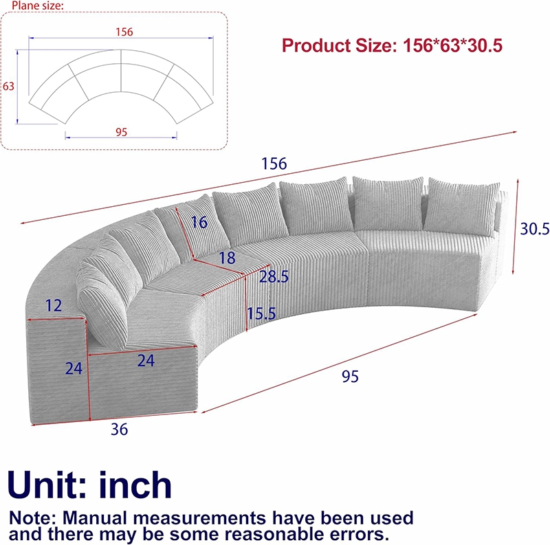 Curved Diy Combination Compressed Sofa for Living Room, Villa and Family Gathering