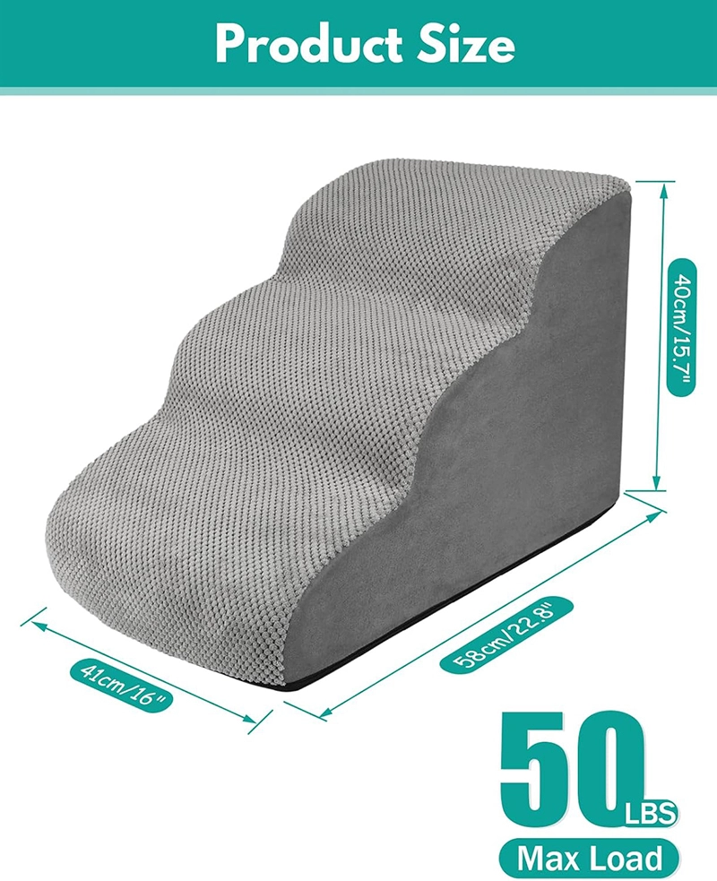 3 Steps Pet Stairs with High Density 30D Foam for Dogs and Cats