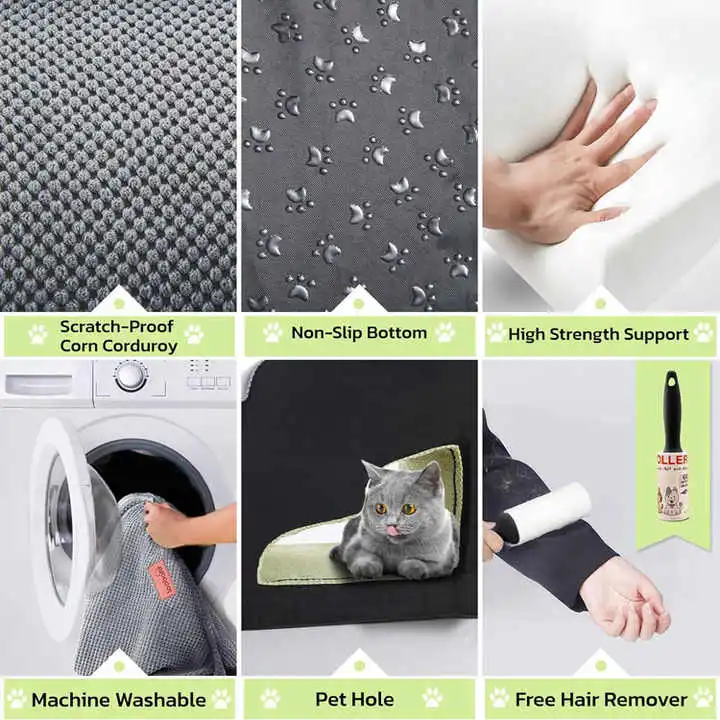 6 Steps Soft Foam Spliced Pet Stairs for High Bed