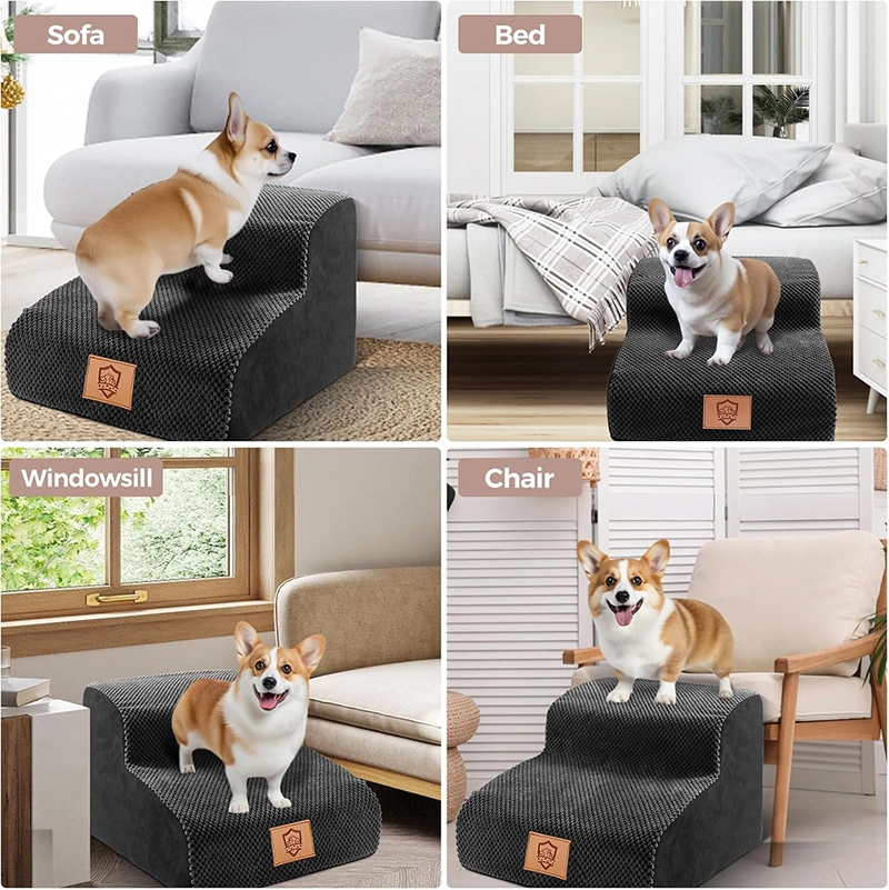 2 Step High Elastic Sponge Dog Stair For Small Animals