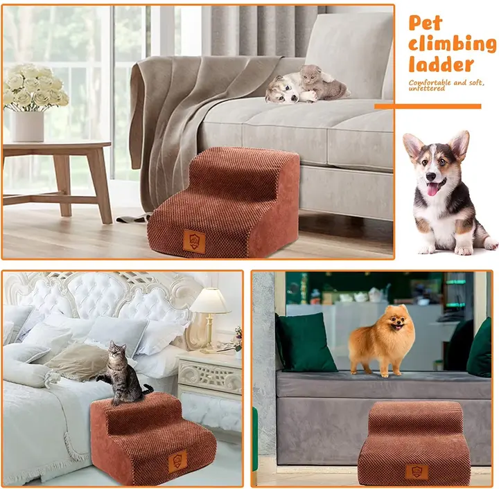 2 Step High Elastic Sponge Dog Stair For Small Animals