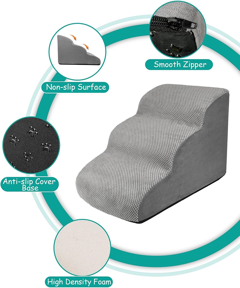 3 Steps Pet Stairs with High Density 30D Foam for Dogs and Cats