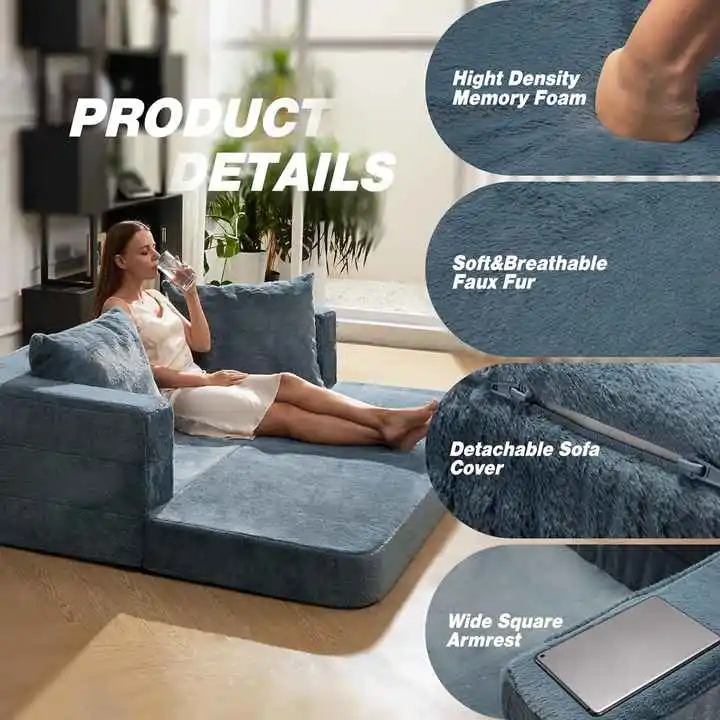 3-in-1 Convertible Floor Sofa For Adults and Pets