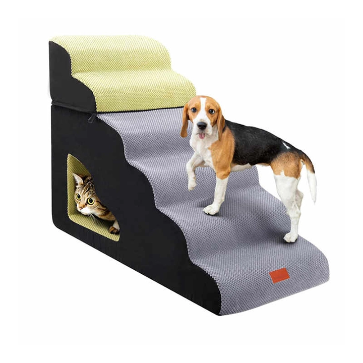 6 Steps Soft Foam Spliced Pet Stairs for High Bed