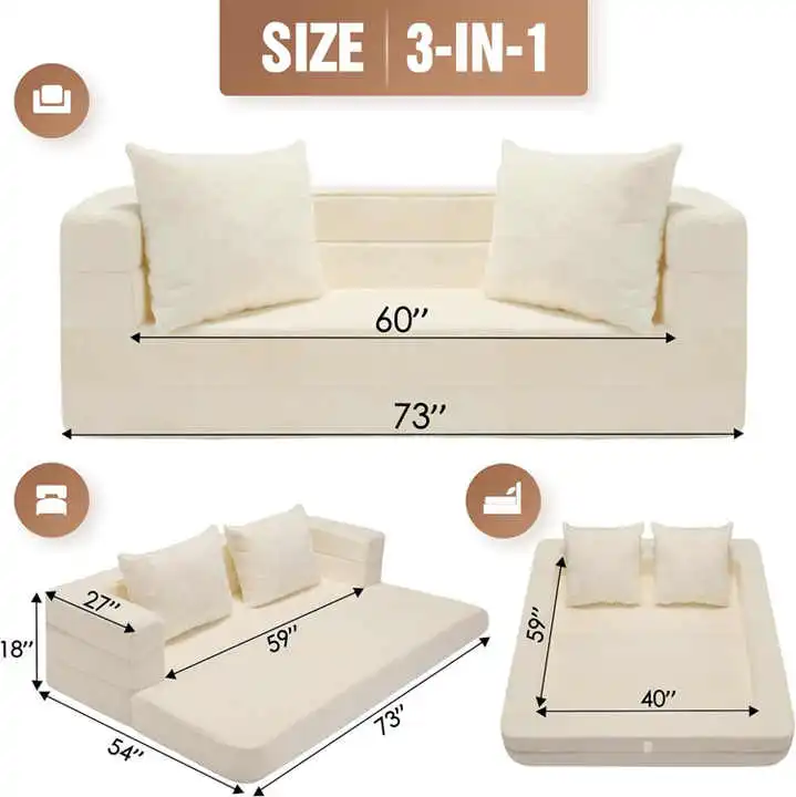 3-in-1 Adult Floor Sofa & Pet Couch
