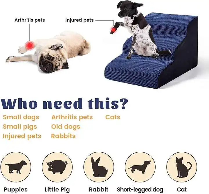 3 Layers Compress Foam Dog Ramp Pet Stairs