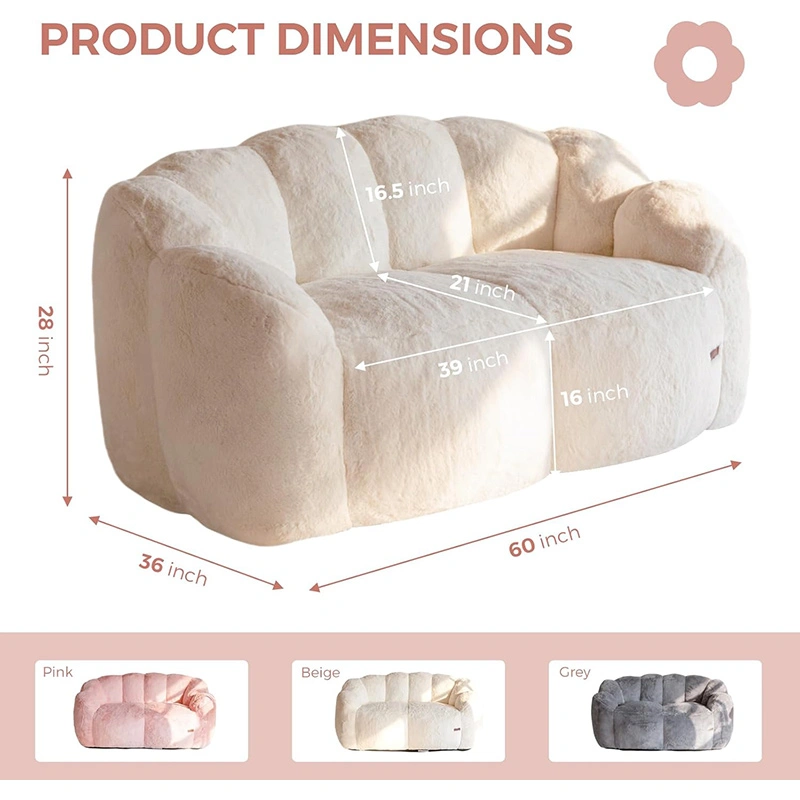 2-seater Floral Shaped Foam Sofa - Loveseat Bean Bag