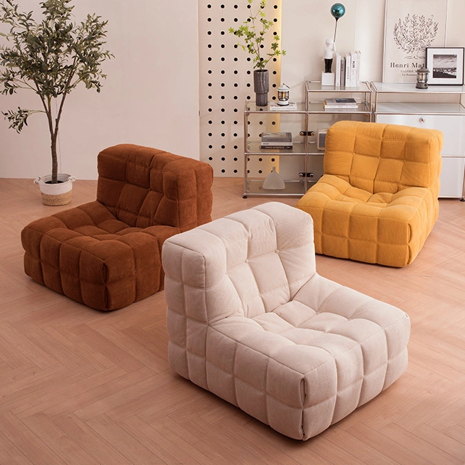 Waffle Square Single Lazy Sofa With Compressed Foam