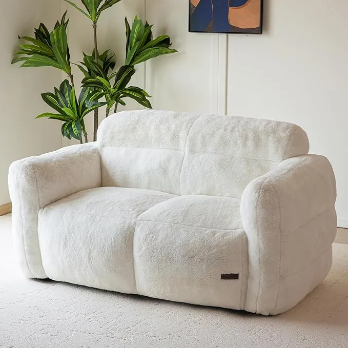 2-seater Faux Fur Soft Foam Sofa Chair