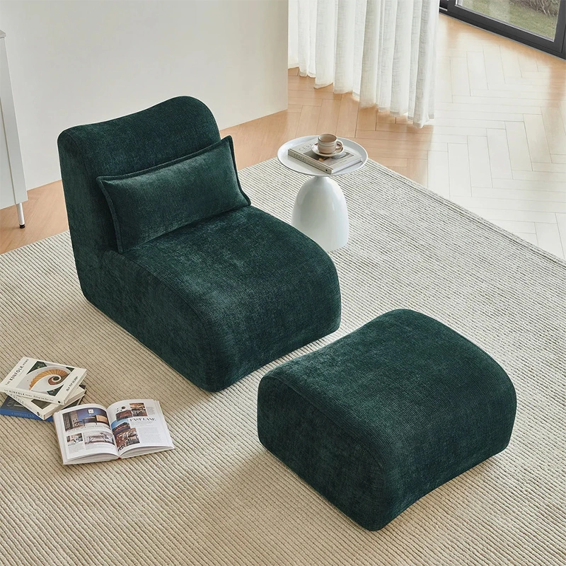 Single Compressed Lounge Chair Recliner with Ottoman