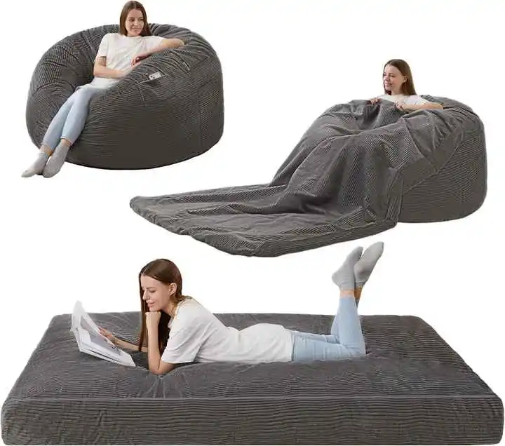 3-in-1 Versatile Bean Bag Chair and Floor Bed