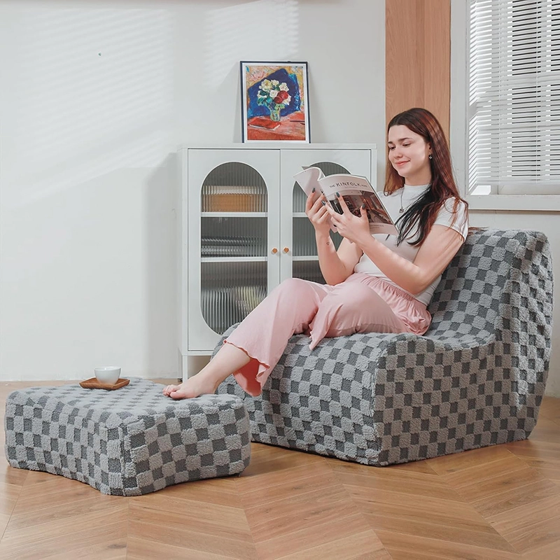 Single One-piece Foam Sofa Chair with Ottoman