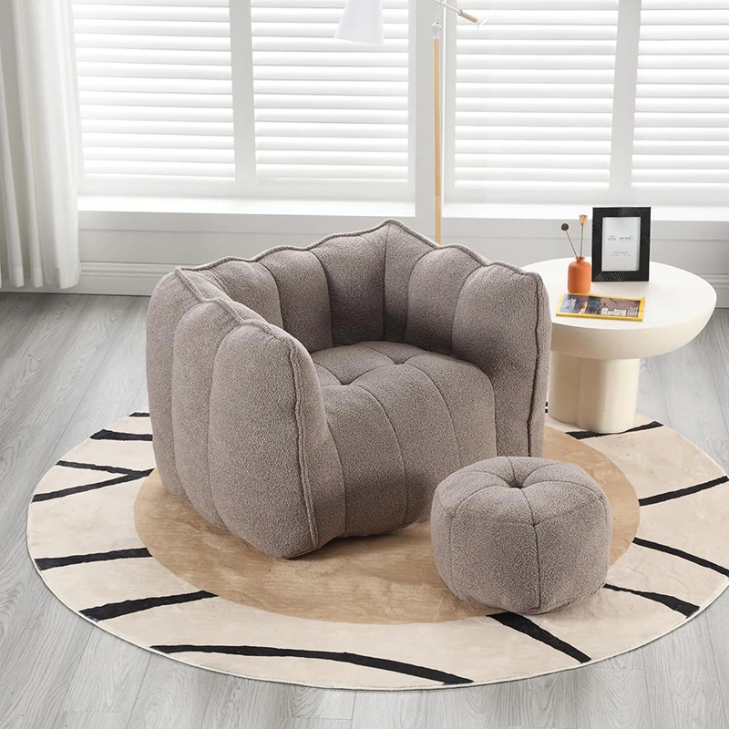 High Resilient Foam Armchair with Ottoman