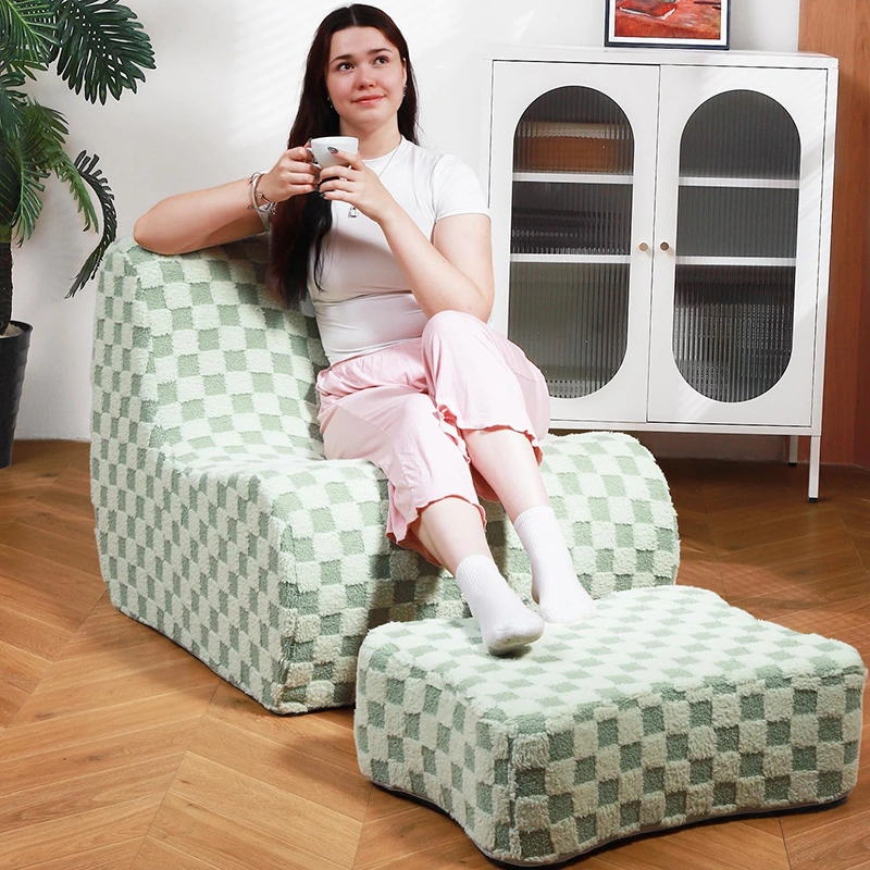 Single One-piece Foam Sofa Chair with Ottoman