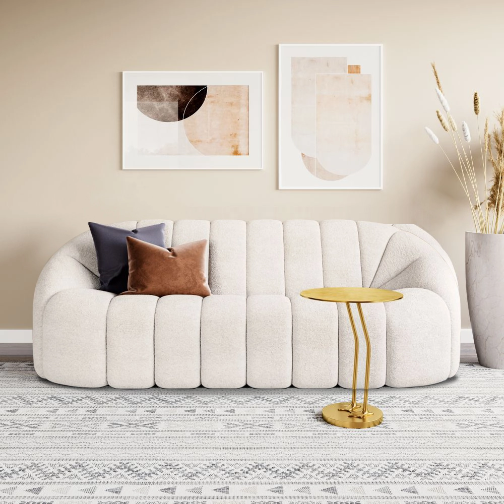 Pumpkin-shaped Shearling Compressed Sofa