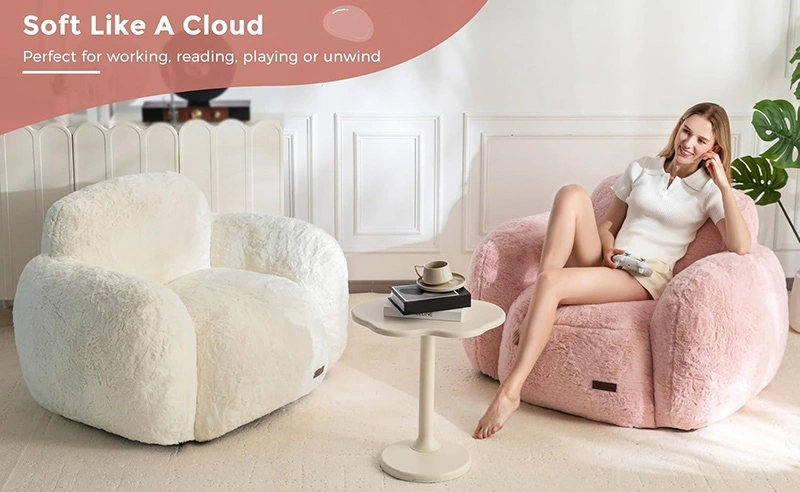 Pebble Shaped Bean Bag Sofa with Backrest & Armrests