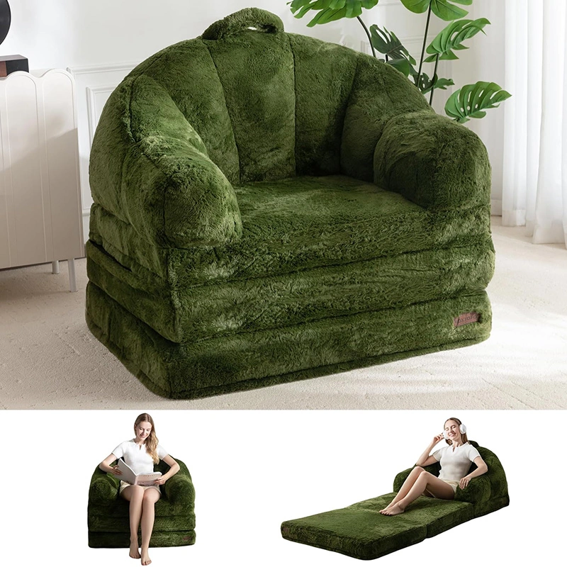 2 in 1 Flipout Floor Sofa Bed -  Shell Shape Folding Lounger