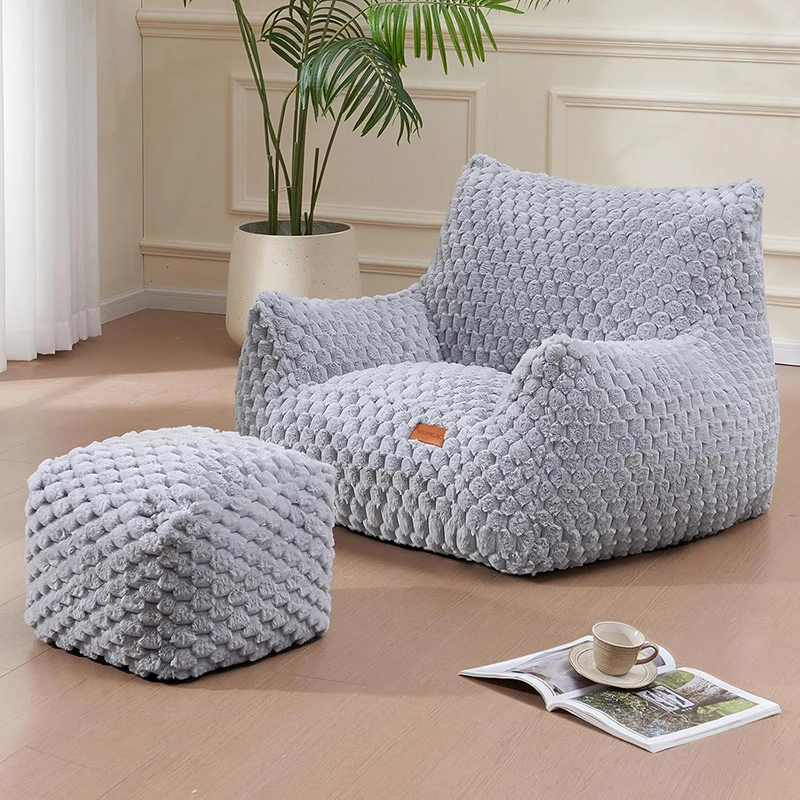 Sherred Foam Bean Bag Chair with Ottoman