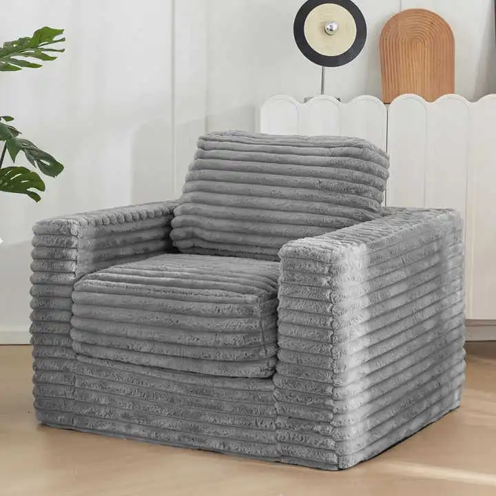 Single Compressed Foam Sofa Chair with 2 Pillows