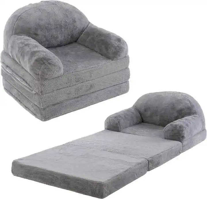 Ergonomic Faux Fur Folding Sofa Bed