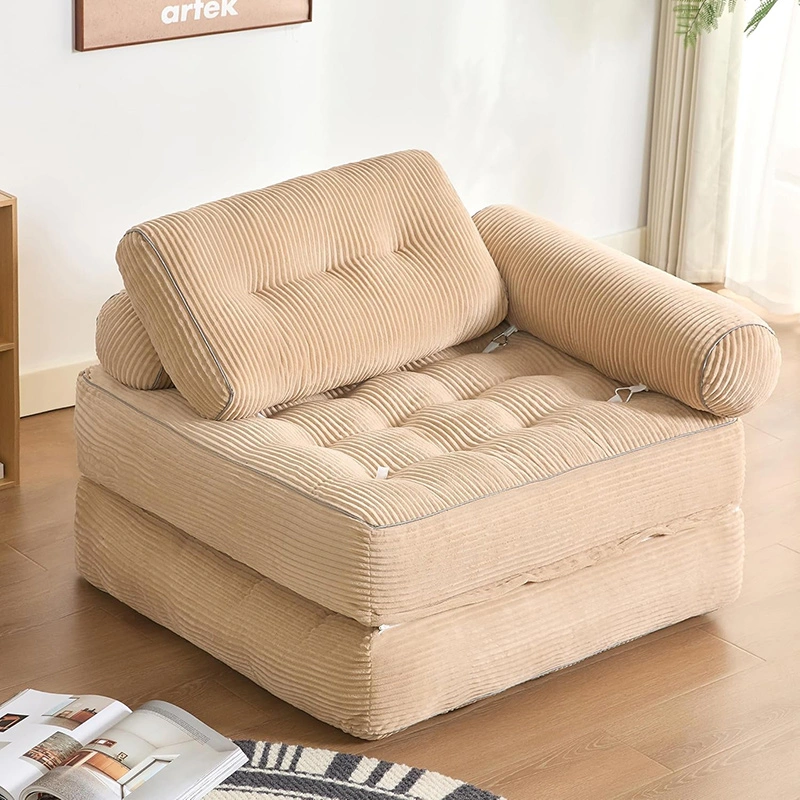 Armrest Folding Floor Couch Bed - Convertible Sleeper Chair