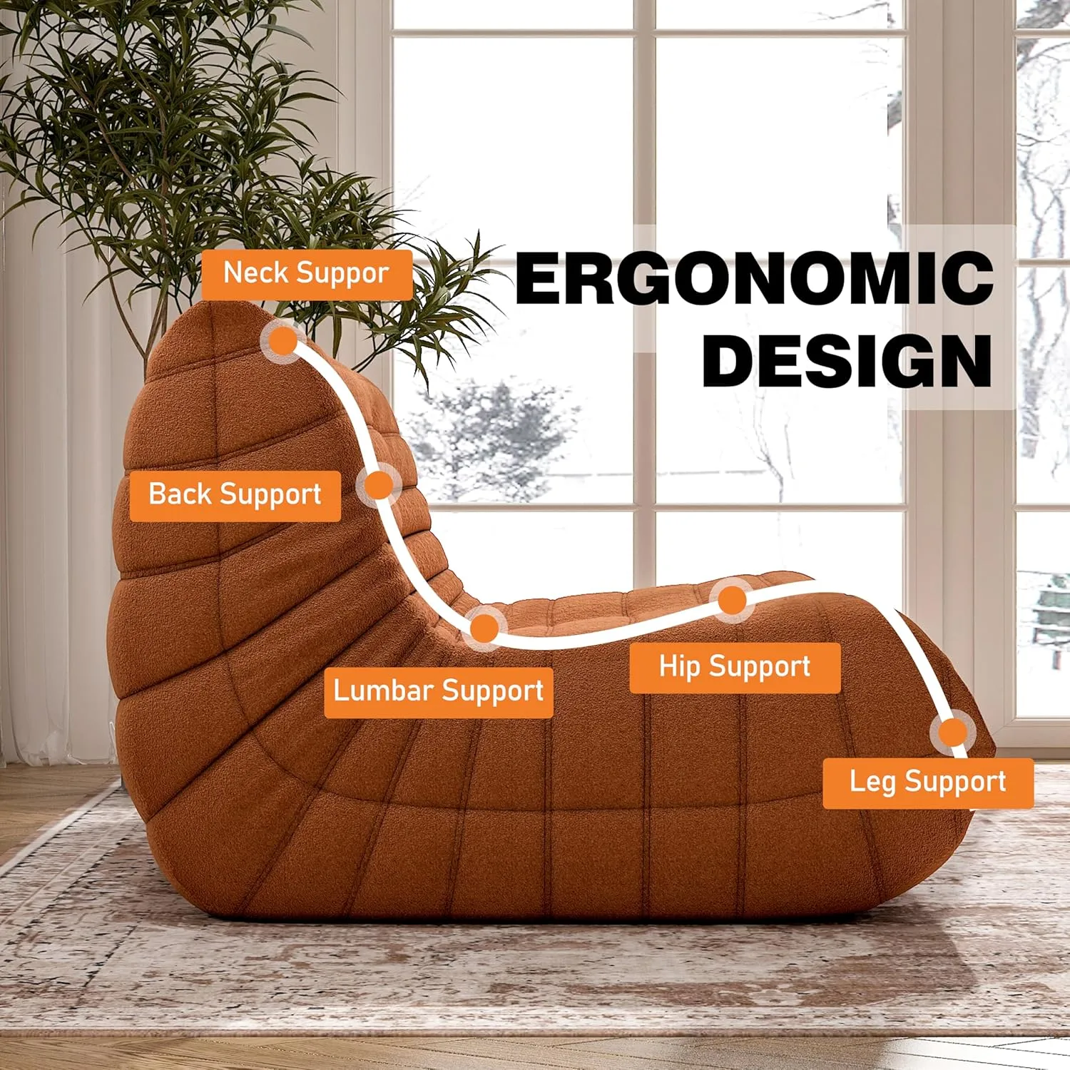 Caterpillar Curves Loveseat Compression Sofa