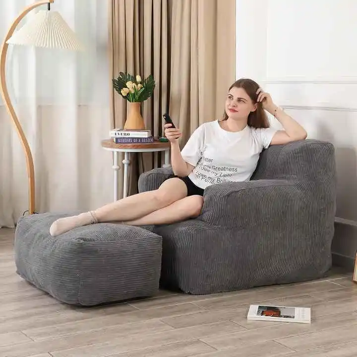 Shredded Sponge Filling Bean Bag with Ottoman