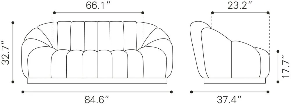 Pumpkin-shaped Shearling Compressed Sofa