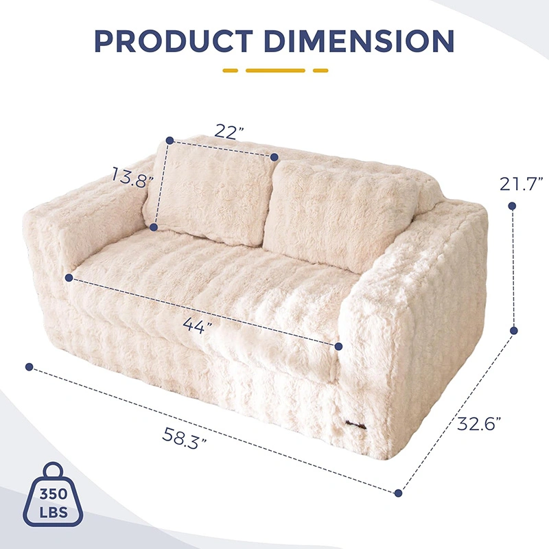 Bubble-fabric Loveseat Couch for Apartment and Dormitory