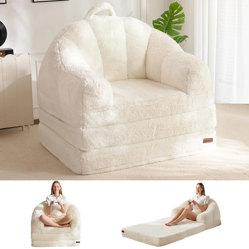 2 in 1 Flipout Floor Sofa Bed -  Shell Shape Folding Lounger
