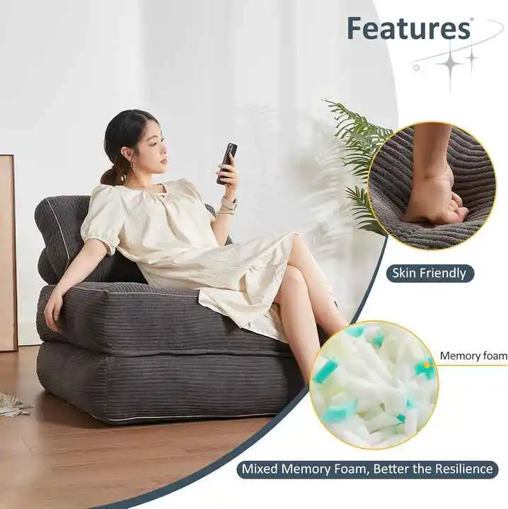 Foldable Futon Sofa Bed - Floor Couch for Small Spaces