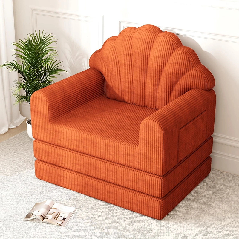 Shell Shape 2-in-1 Folding Sofa Bed with Freestanding Back