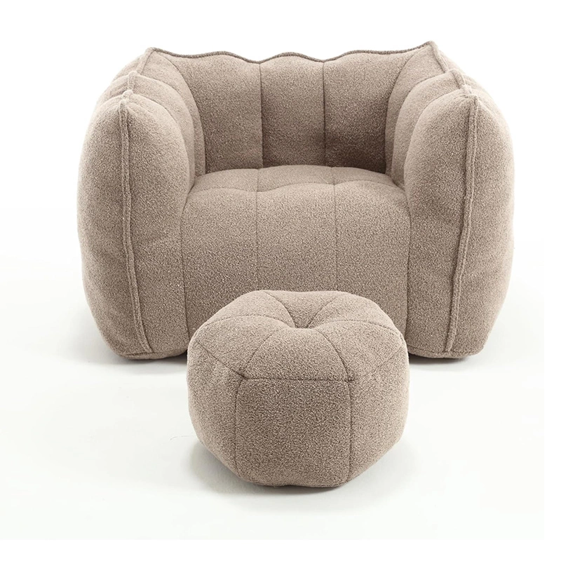 High Resilient Foam Armchair with Ottoman