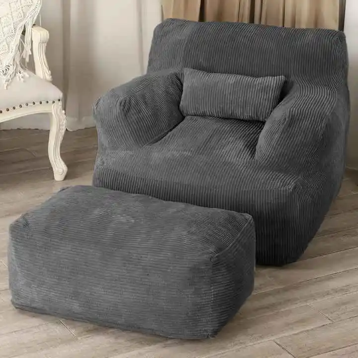 Shredded Sponge Filling Bean Bag with Ottoman