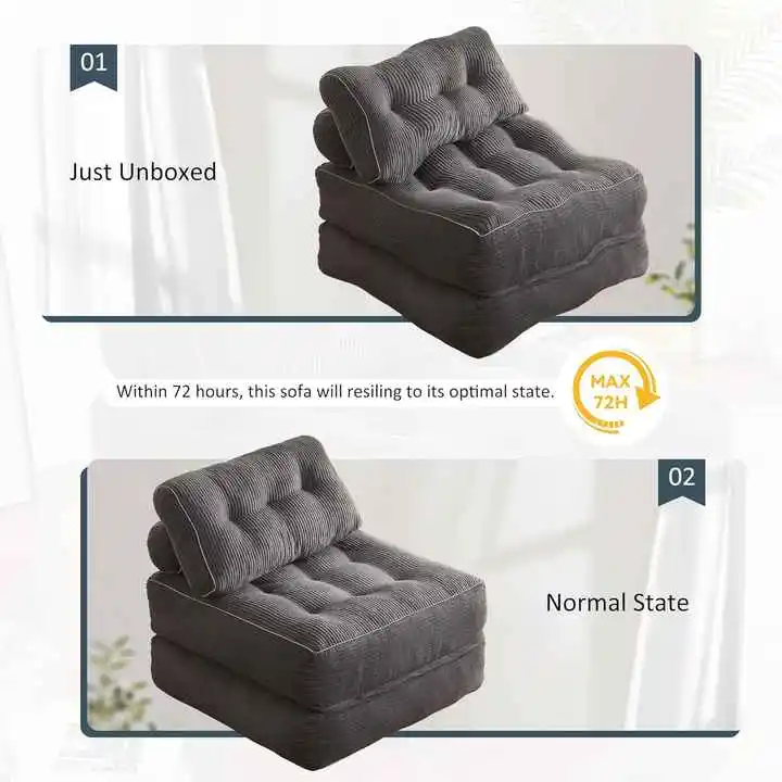Foldable Futon Sofa Bed - Floor Couch for Small Spaces