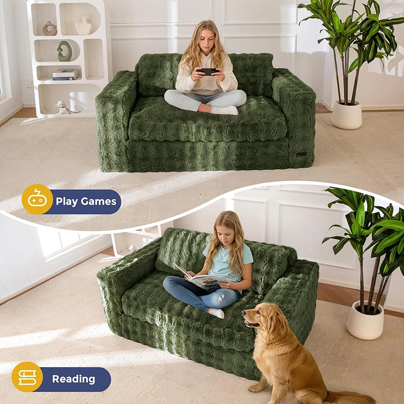 Bubble-fabric Loveseat Couch for Apartment and Dormitory