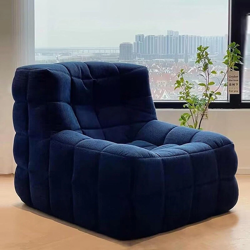 Waffle Square Single Lazy Sofa With Compressed Foam