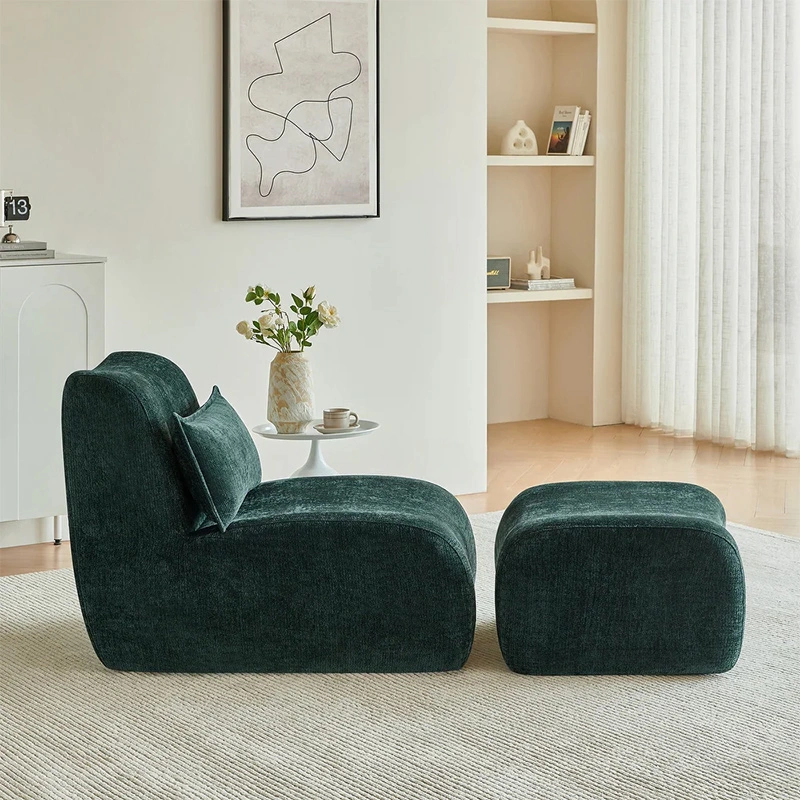 Single Compressed Lounge Chair Recliner with Ottoman