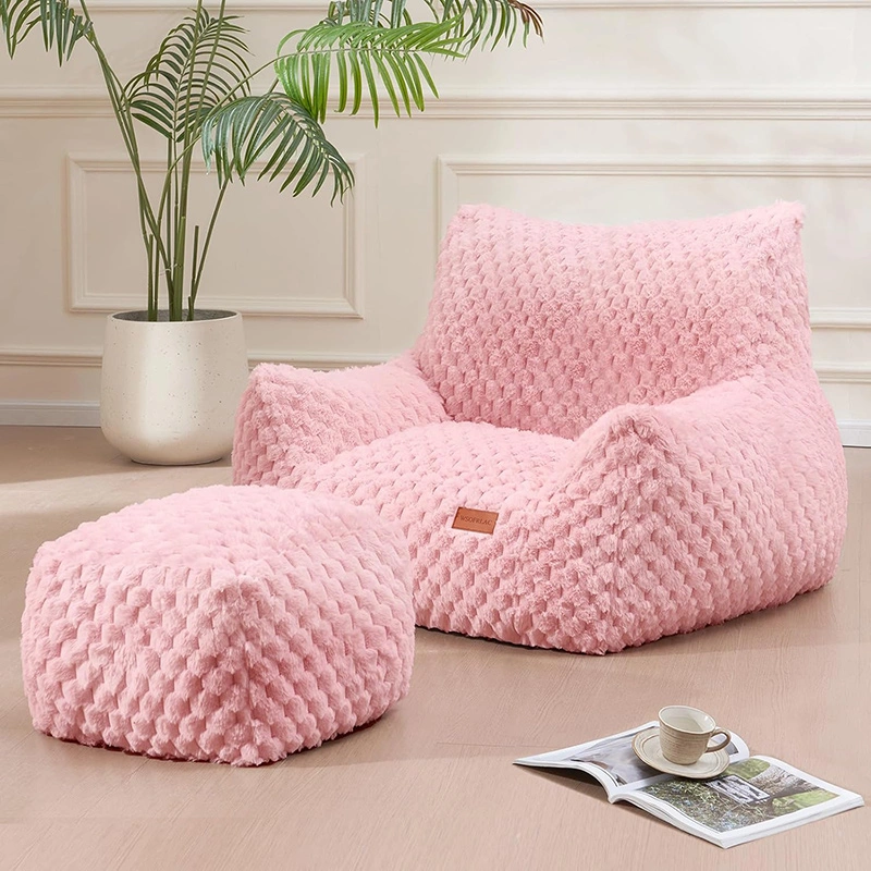 Sherred Foam Bean Bag Chair with Ottoman