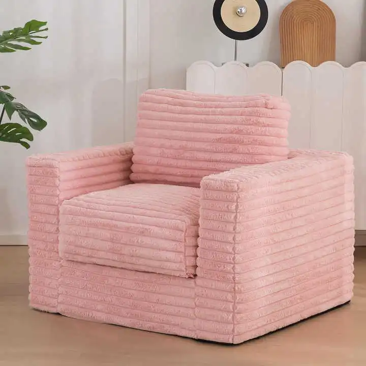 Single Compressed Foam Sofa Chair with 2 Pillows