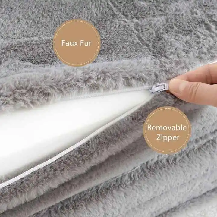 Ergonomic Faux Fur Folding Sofa Bed