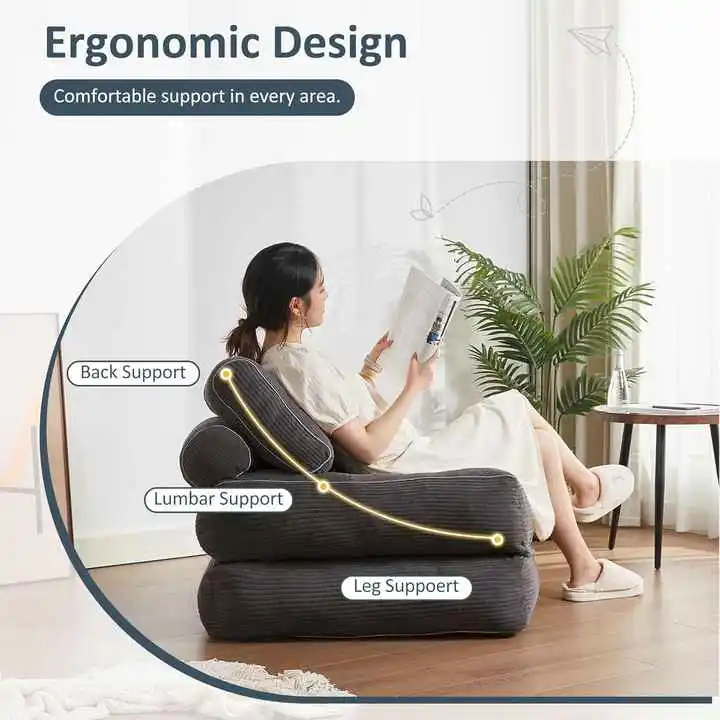 Foldable Futon Sofa Bed - Floor Couch for Small Spaces
