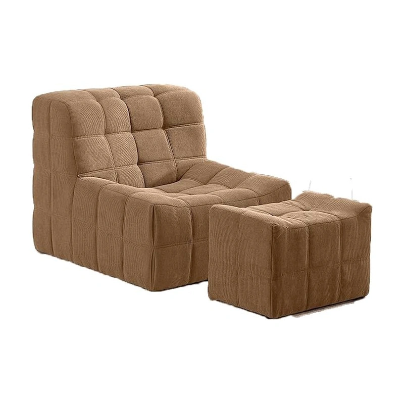 Waffle Square Single Lazy Sofa With Compressed Foam