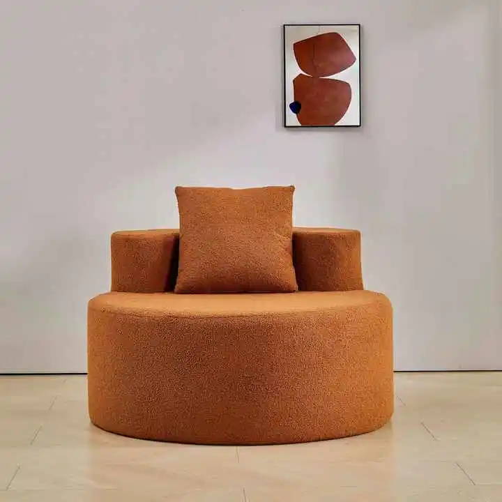 Round Lazy Chaise Lounge Sofa with Roll Compressed Package