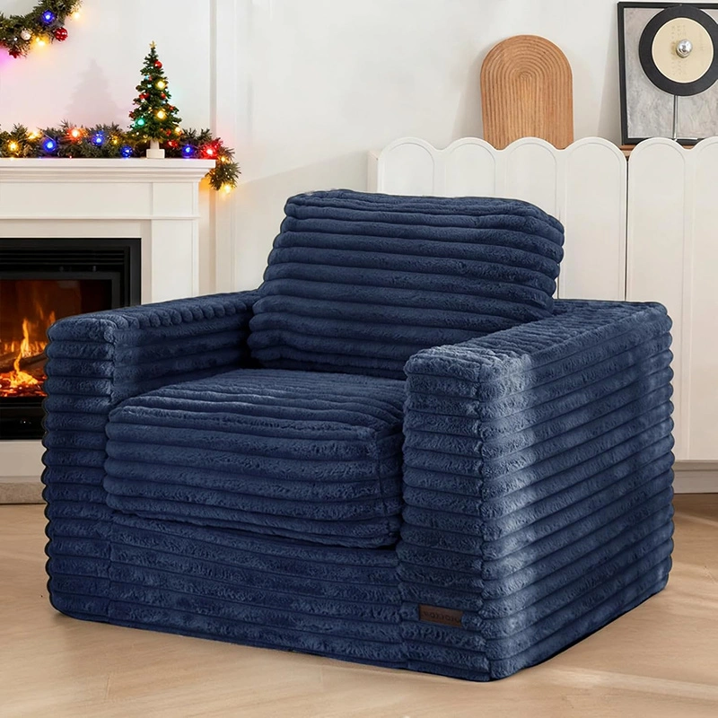 Single Compressed Foam Sofa Chair with 2 Pillows