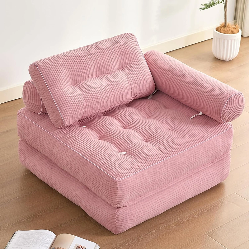 Armrest Folding Floor Couch Bed - Convertible Sleeper Chair