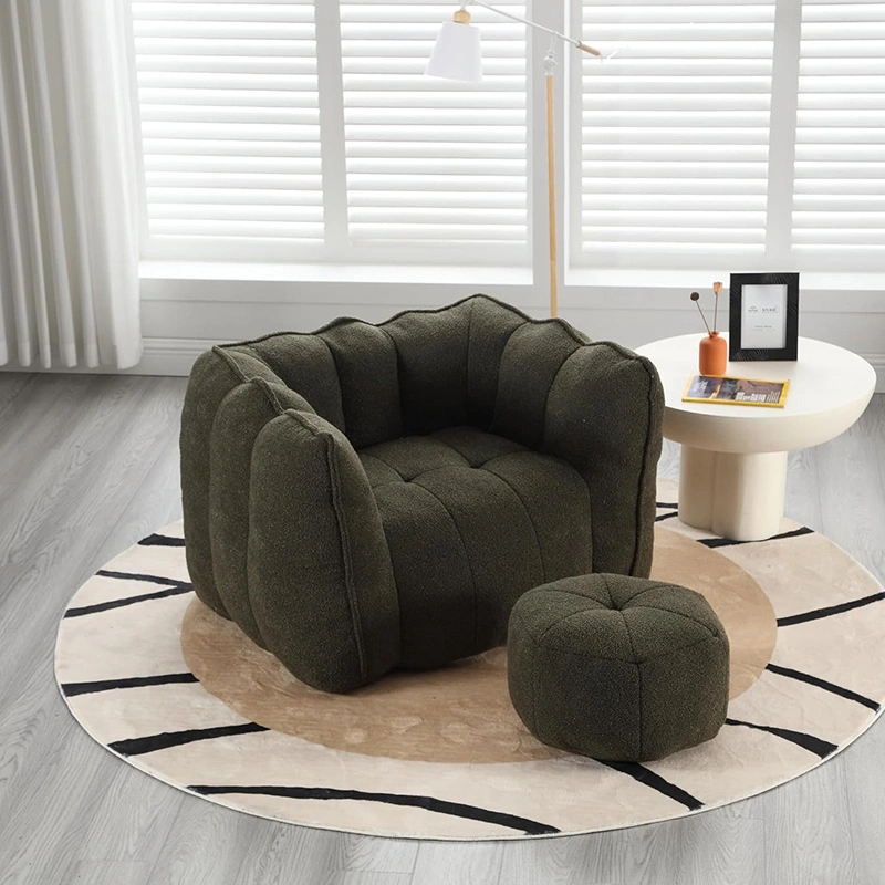 High Resilient Foam Armchair with Ottoman
