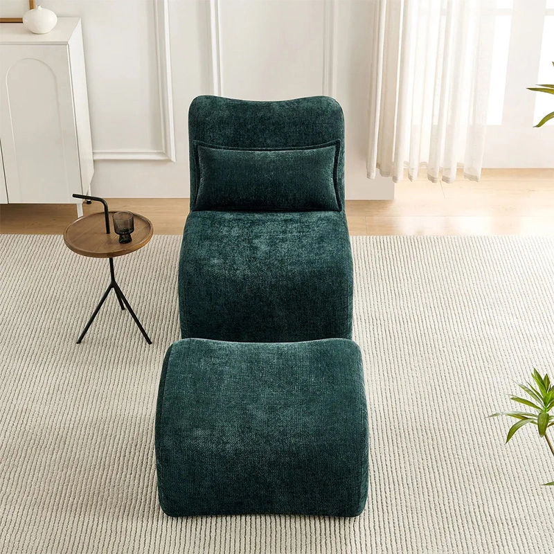 Single Compressed Lounge Chair Recliner with Ottoman