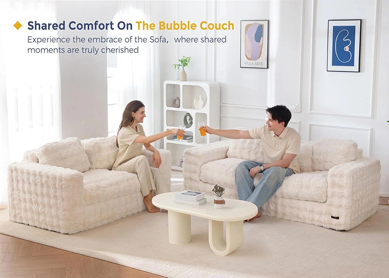 Bubble-fabric Loveseat Couch for Apartment and Dormitory