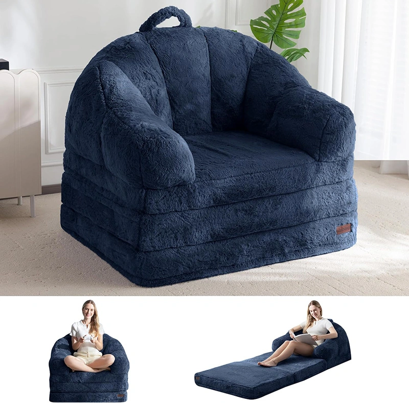 2 in 1 Flipout Floor Sofa Bed -  Shell Shape Folding Lounger
